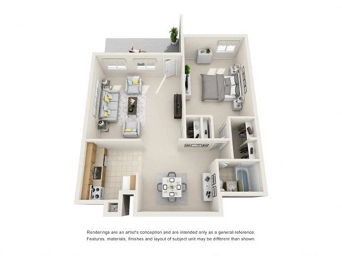 a house is shown with a kitchen and living room